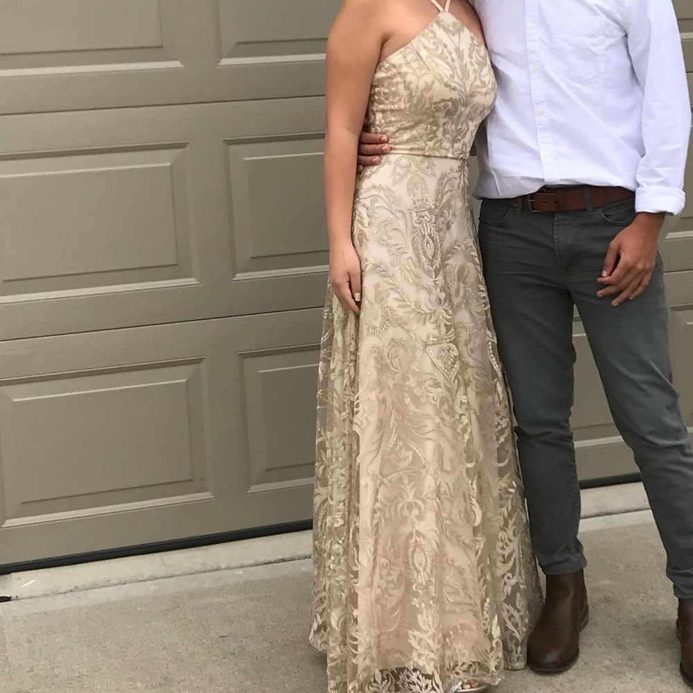 Gold prom dress 🌸